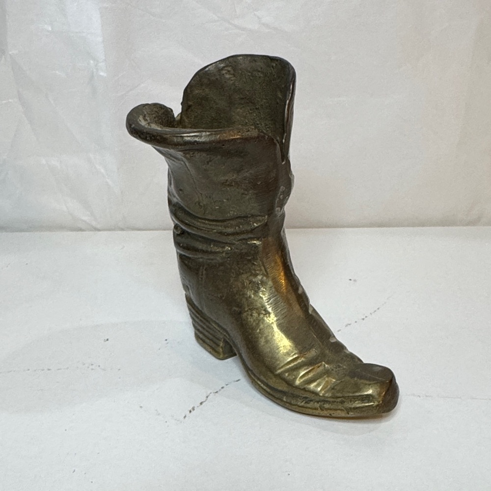 Solid brass vintage cowboy boot